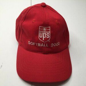 Vintage Head Shot UPS Softball 2000 Red Adjustable Baseball Cap Hat One Size